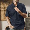 Summer New Men's Lapel Button T-shirt Retro Casual Short-sleeved Men's T-shirt