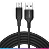 Câble USB - Oniverse - Micro USB - 3m - Charge Rapide 2.4A - Compatible PS4, Xbox One, Android, PC - Noir