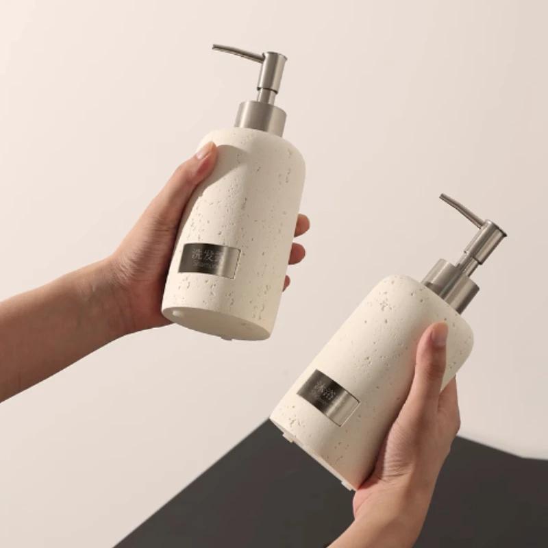 1pc Gravel Lotion Bottle Hotel Liquid Distribution Bottle Shampoo Bottle Bathroom Accessories Liquid Container Storage Tray