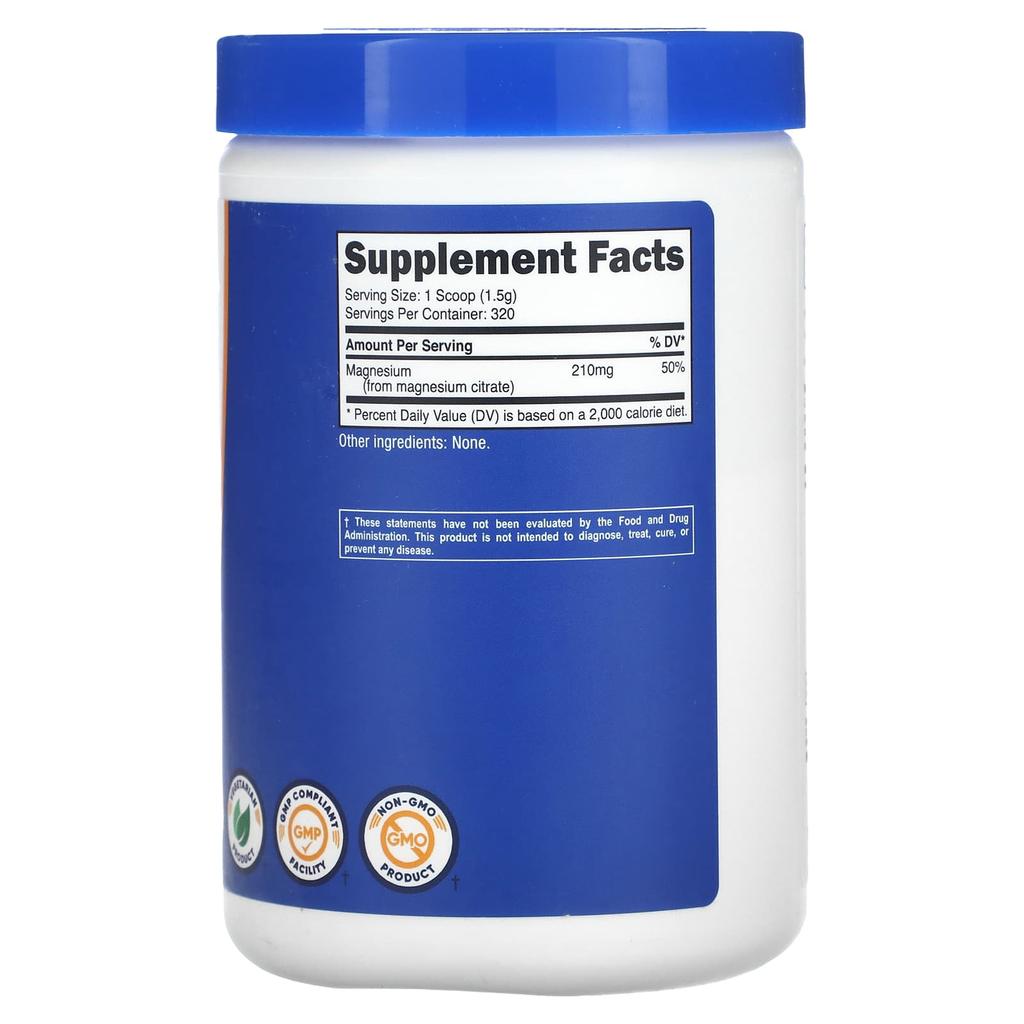 Nutricost, Magnesiumcitrat, geschmacksneutral, 500 g (17,6 Unzen)