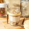 Overnight Oats Containers with Airtight Lid & Spoon 350ml Breakfast Container for Yogurt Salad Chia Pudding Leak-Proof Portable Glass Jars for Meal
