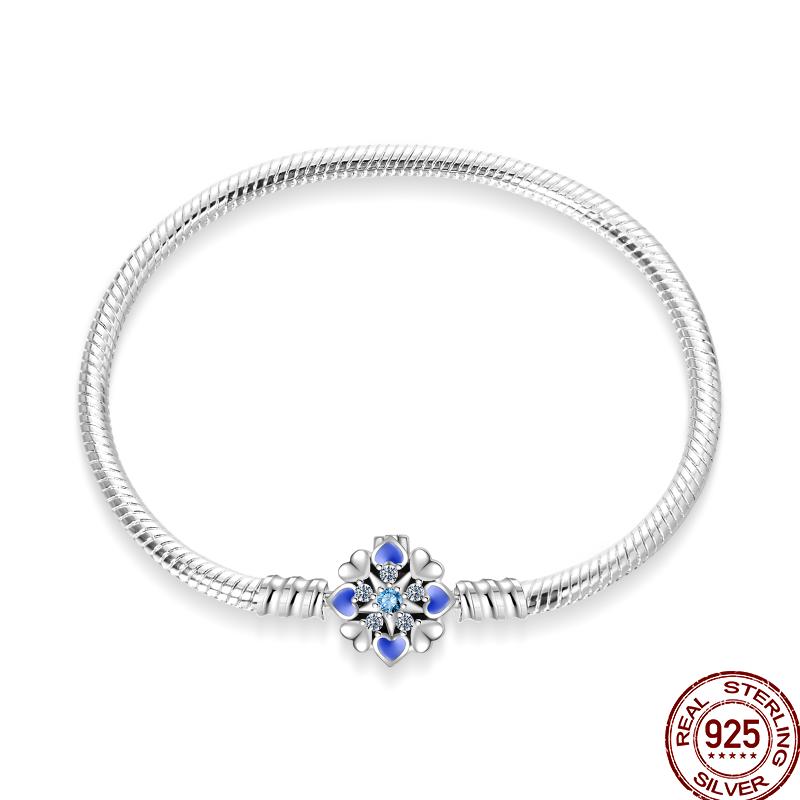 100% Silver Bracelet Fit Original Design Beads Charms DIY Jewelry Making Dazzling CZ Chain Bracelet For Women