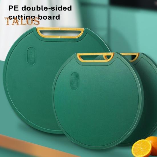 Round Chopping Board with Grinder Groove Double-sided Standing Food Grade Anti-slip Easy To Clean Vegetables Fruits Meat Cutting Board Kitchen