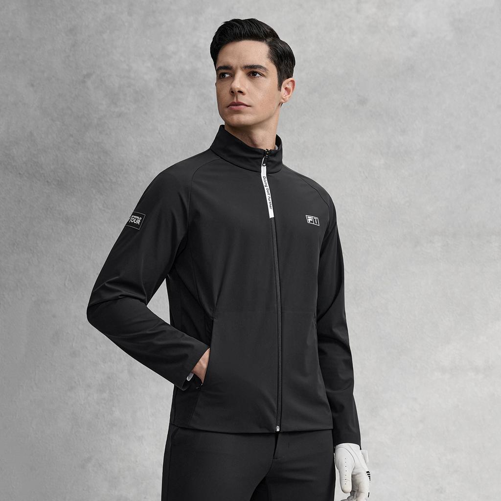 FILA Golf Series Simple Stylish Sports Casual Comfortable Versatile Woven Jacket Men jackets Deep-Black A11M615705FBK
