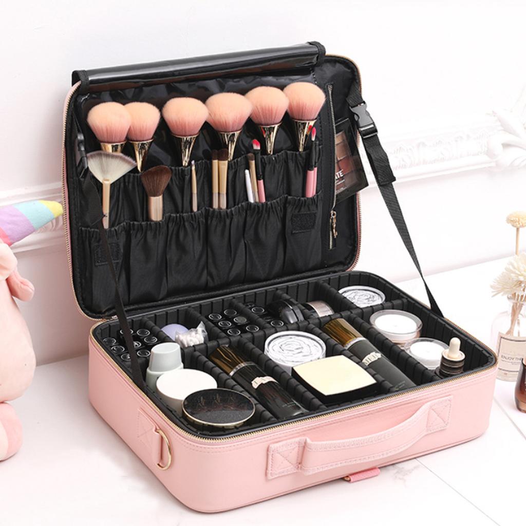Waterproof PU Makeup Case Large Travel Undergarments Storage Organize Box Cosmetics Bag