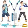 2X Karaoke Microphone On Stand for Kids Set Sound Effects LED