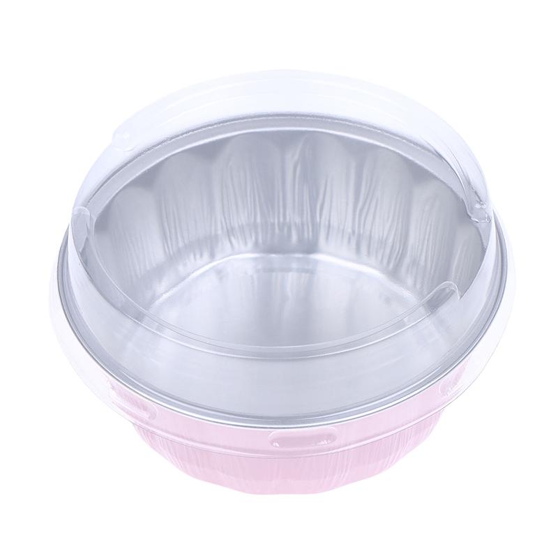 10 Conjuntos Recipiente de Bolo de Folha de Alumínio 250ml Formas de Bolo Forros Com Tampas Copos de Assar de Folha Resistentes ao Calor Forma de Bolo Ferramenta de Cozinha