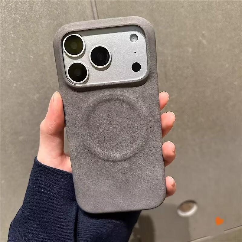 Lyxigt Fårskinn Magnetiskt Telefonfodral för iPhone 17 Air 13 Mini 12 11 14 15 Plus 16 Pro Max XS XR X Matt Fodral