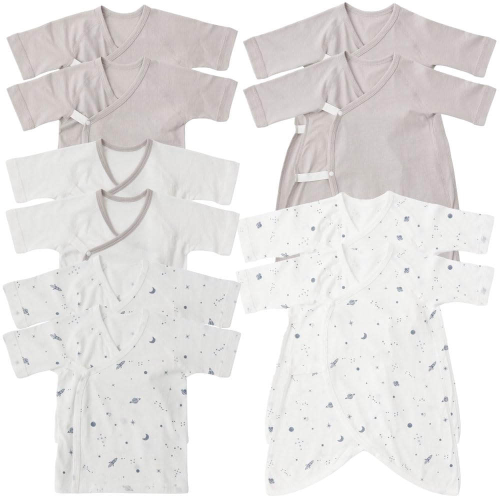 

Iris Plaza Short 4 Combi Newborn Baby Star 10-Pack (6 Undershirts, Undershirts) Underwear, (Gray)