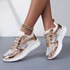 TUINANLE Women's Fashion Shoes: Shimmering Silver Styles, Dazzling Sneakers, and Trendy Casual Lace-up Sneakers