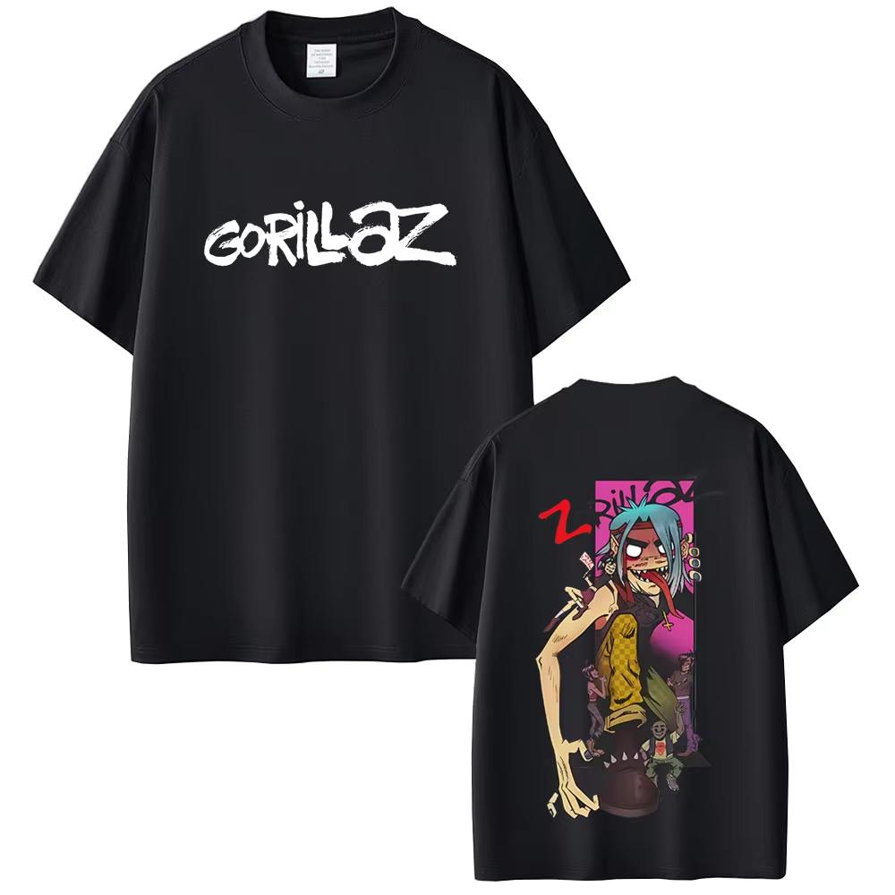 

Gorillaz Band T Shirts Men Women Hip Hop Rock Fashion Oversized T-shirt Male High Quality Soft Cotton Tshirt Unisex Casual Tops M