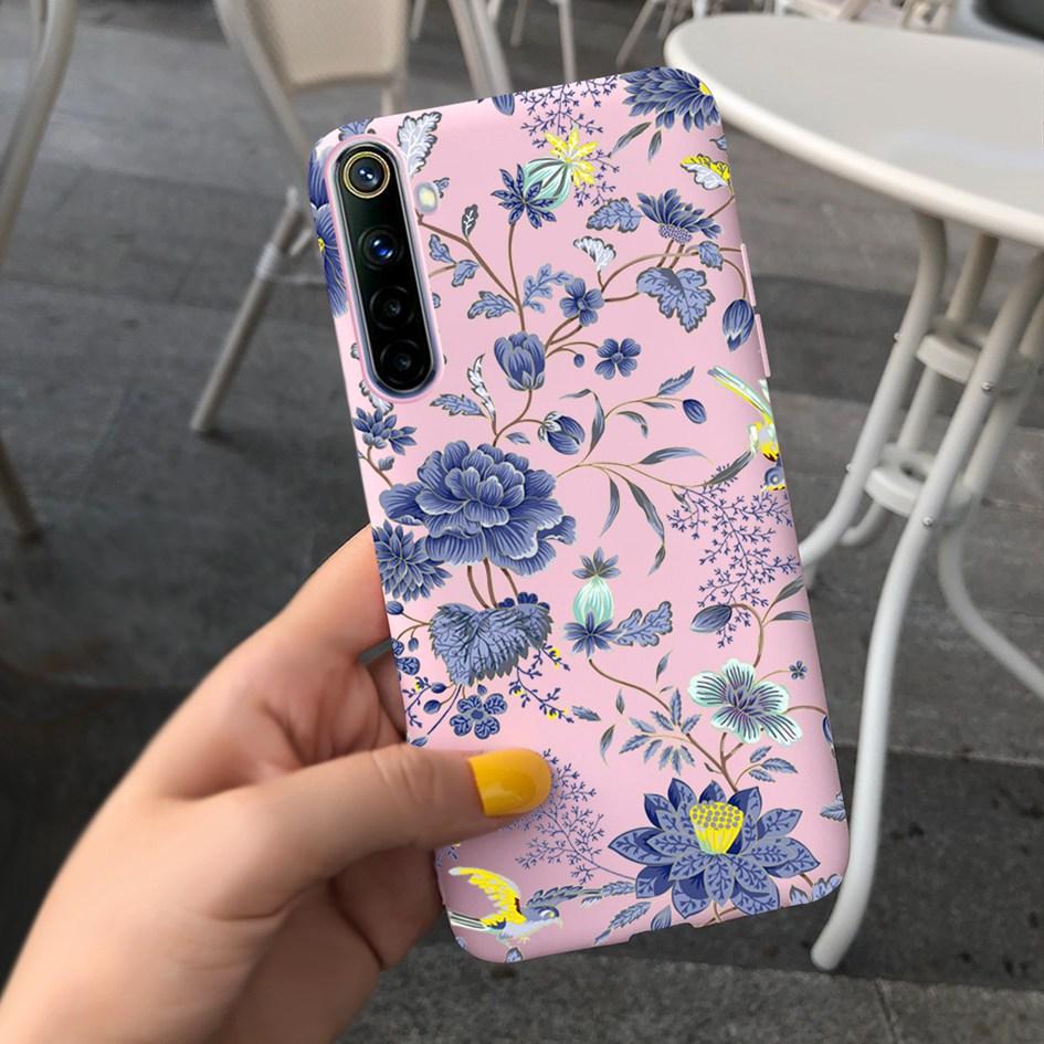 For Realme 6 6 Pro Case Cute Milk Cow Flower Patterns Soft Back Cover For OPPO Realme 6 6S 6Pro RMX2061 Coque Funda Realme6 Capa