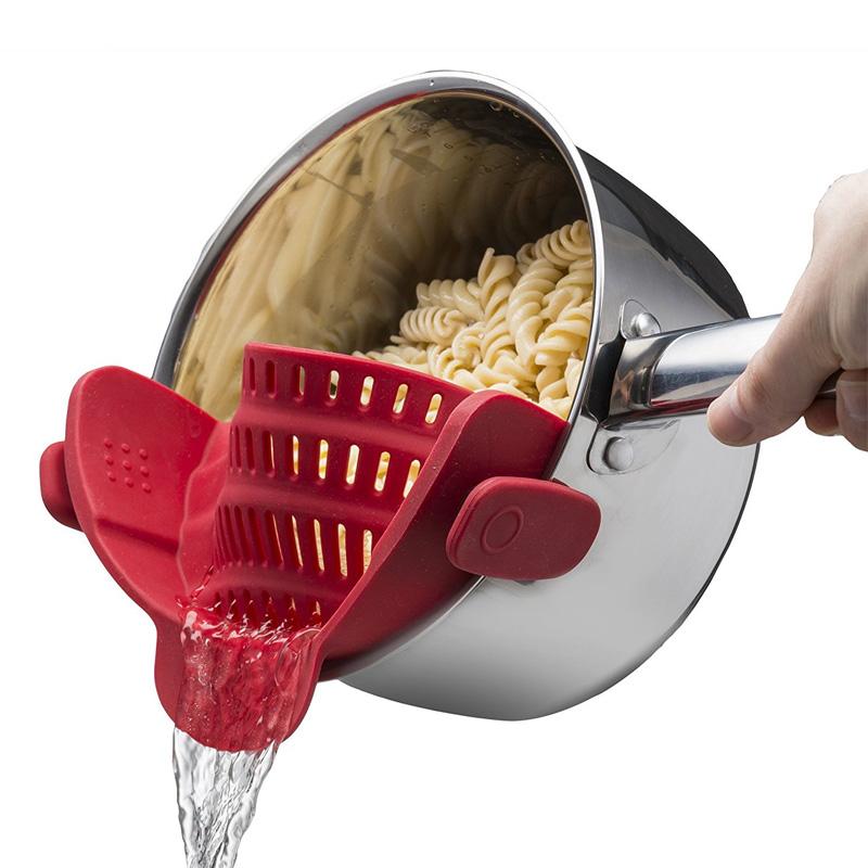 1PC Nastavitelné sítko na hrnce Silikonové kuchyňské nářadí Nábytkové příslušenství pro pánve Těstoviny proti rozlití