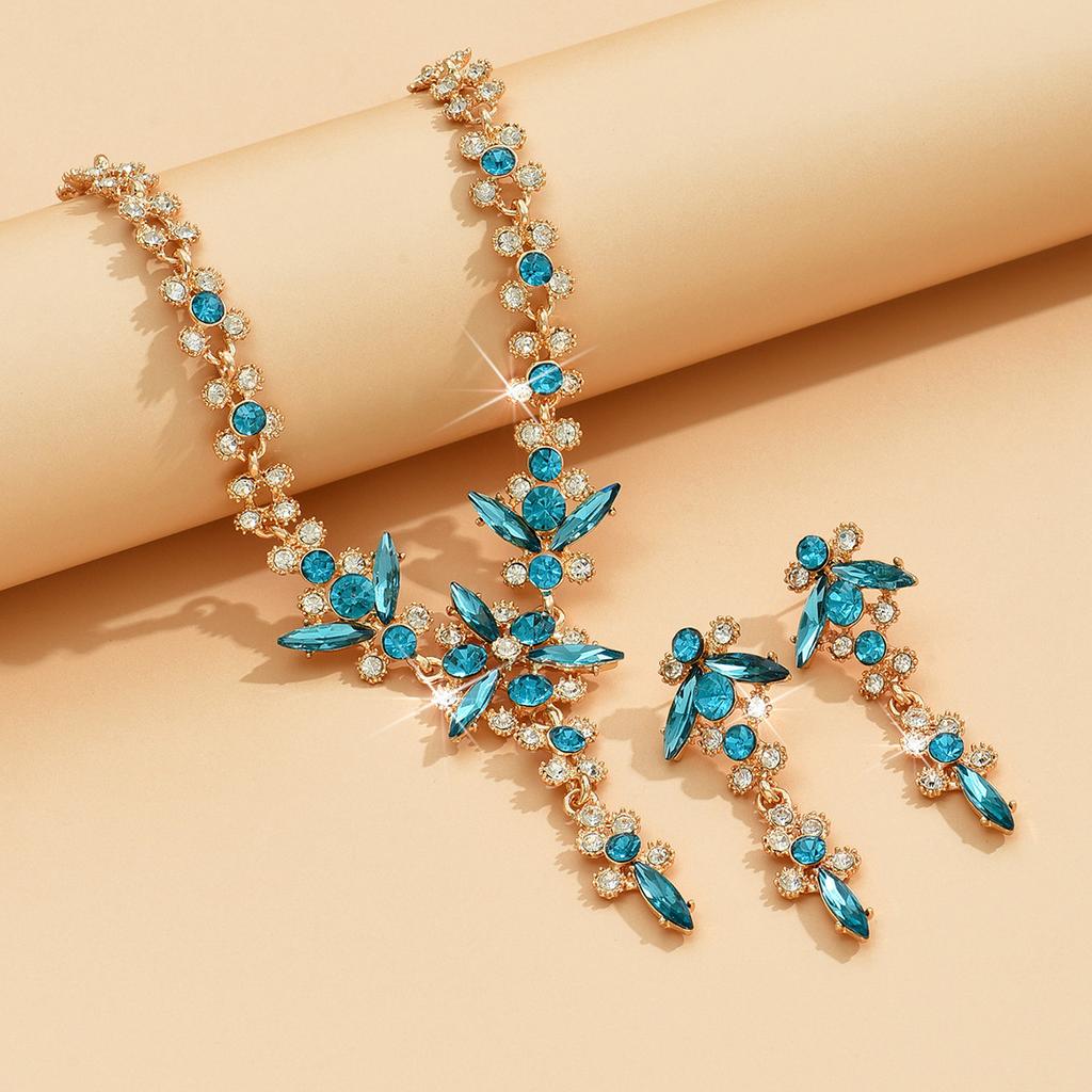 BLINGBAY Dámská sada šperků Fairycore Romantické Svatba Svatební doplňky Retro Kamínky Elegantní Náhrdelník Náušnice Sada Dámské Moderní Šperky Dárek
