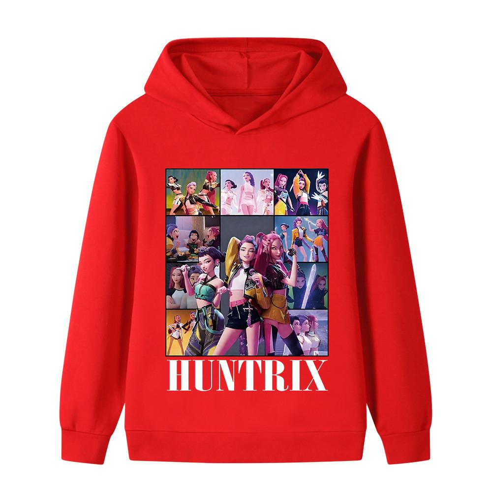 B1223 Kids Boys Girls Kpop Rumi Zoey Mira Print Long Sleeves Hoodie