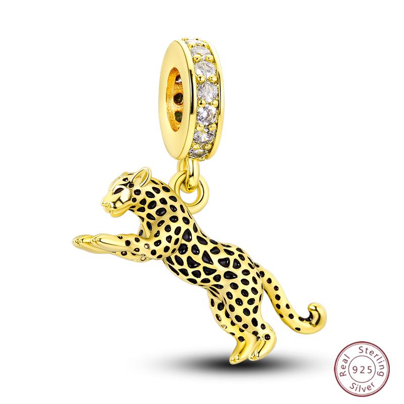 Copper Beaded Pendant Shiny Zircon Animal Elephant Puppy Original 3Mm Bracelet Women Fine Jewelry