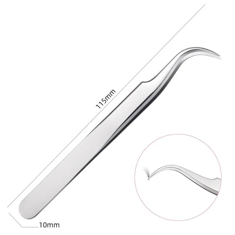 1PC Gold Stainless Steel Precision Curved Tip Tweezers,Professional Eyelash Extension Applicator Lash Makeup Supplies