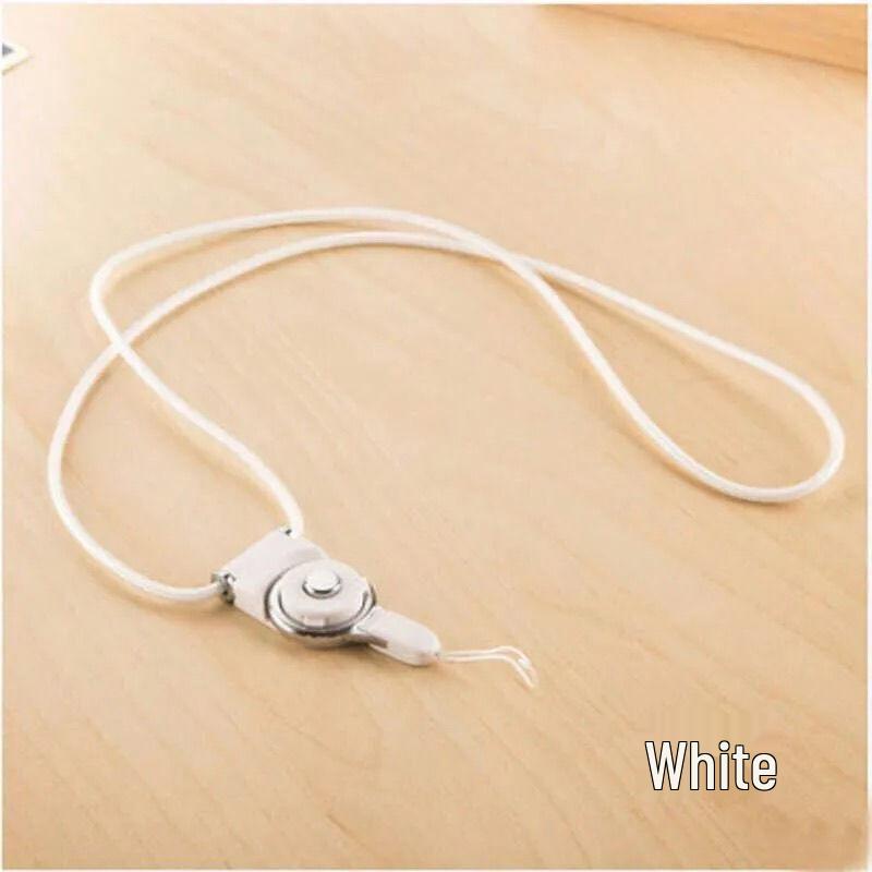 

Multifunctional Mobile Phone Lanyard: Adjustable Neck Strap with Finger Ring & Keychain for Men & Women белый