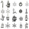 100-teiliges Weihnachts-Tropföl-Legierungs-Schmuckzubehör: Weihnachtsmann, Schneemann, Glocke, Rentier Anhänger für DIY Armbänder.