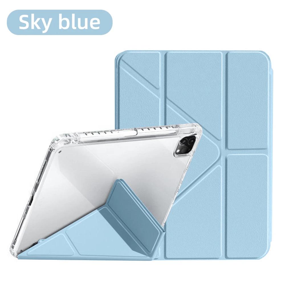 For iPad Case iPad Pro 13/11 M4 Air 11/13 M2 for 10th Gen Pro 12.9/11 Air 4/5th mini 6 Cover Y-bracket Acrylic Transparent