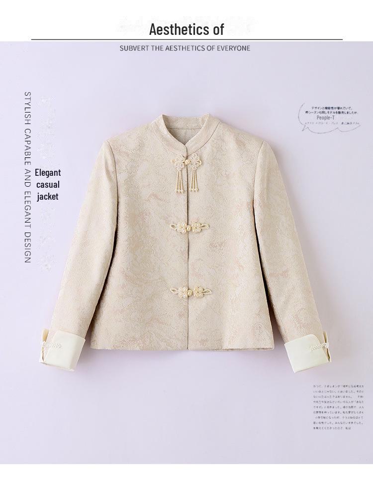 Women's Slim Korean Retro Short Jacket with Chinese Buttons - Spring/Autumn RX8941