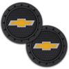 Plasticolor 000648R01 Chevrolet Bowtie Gold Cup Holder Coaster, Black