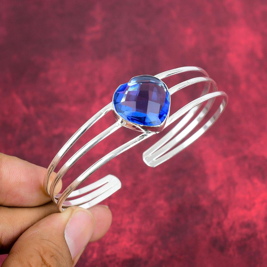 Tanzanite 925 Solid Sterling Sliver Jewelry , Handmade Gorgeous Bracelet Jewelry, Latest Design Gemstone Jewelry For Women