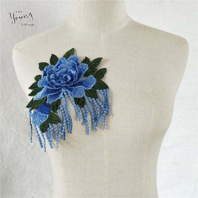 Blue I Polyester Embroidery Color Embroidery Flower Diy Sewing Decoration With Clothing Collar Lace Accessories
