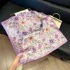 Fashion Black and White Printing Temperament Square Scarf Imitation Silk Korean Version Decorative Scarf Scarf Professional Decorative Shawl Silk Scar