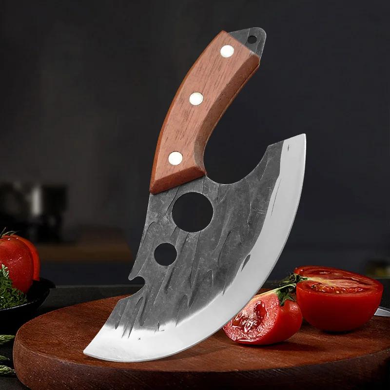 Kitchen Knives Barbecue Cleaver Meat Chop Vegetables Fruit Knife Chef Boning Knives Wood Handle Hand Forge Cooking Slicing Knife