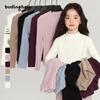 Girls' Soft Half-High Neck Long Sleeve Base Layer Top
