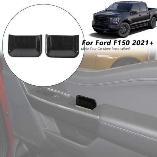Inner Front Door Handle Bowl Cover Trim for Ford F150 2021-2022 Black Wood Grain