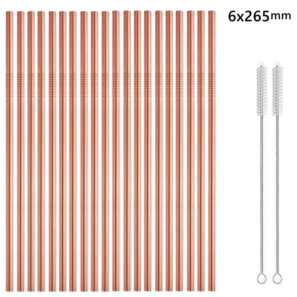20 Pack 265cm Long Rainbow Metal Straws Reusable 304 Stainless Steel Drinking Straws for 30oz and 20oz Cup Bar Accessory