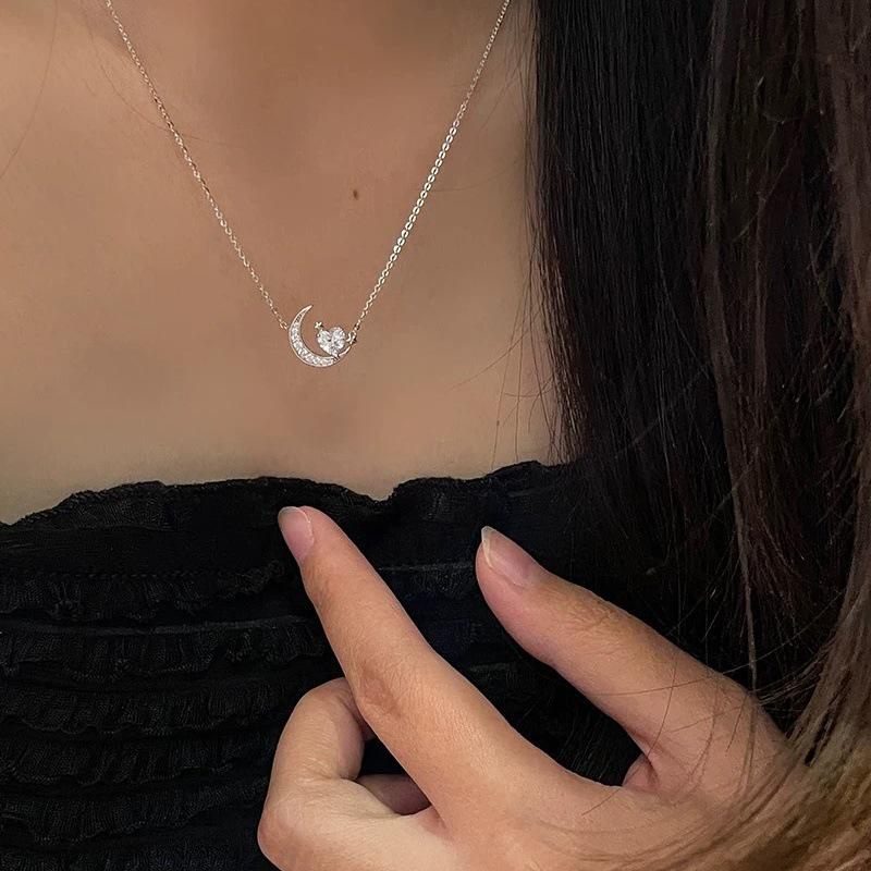 Beixi S925 Sterling Silver Star-Moon-Heart Necklace - Luxury Design Jewelry