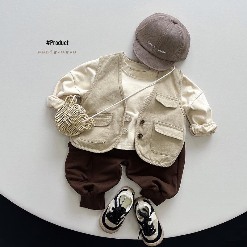 Kinder Langarm T-Shirt - Herbst Koreanischer Stil, Jungen- & Mädchen-Lockere Passform