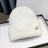 Plush Women Winter Hat Solid Color Ladies Pullover Hats Fashion Beanies Cap