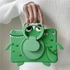 3D Cute Cartoon Frog Crocodile Kids Silicone Tablet Case With Shoulder Strap For iPad Air M4 A19 Mini 6 7 iPad 5/6/7/8/9/10/11/12th Pro11 Cover Stand