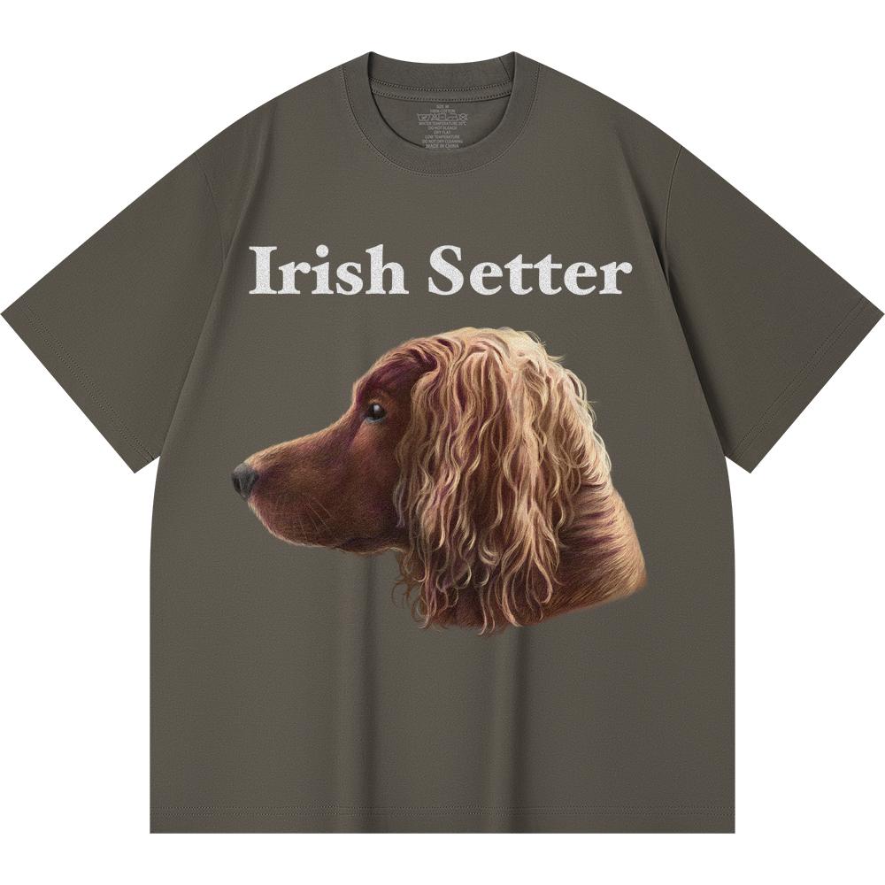 230GSM 100% Cotton T-Shirt Irish Setter Print Tees Funny Harajuku Style Combed Cotton Tshirt