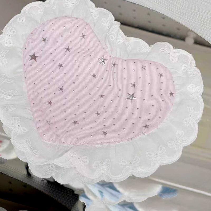 Heart Shaped Lace Coasters Non-Slip Insulated Cotton Drink Mats Cute Decor for Coffee Bar Housewarming Gift for Women