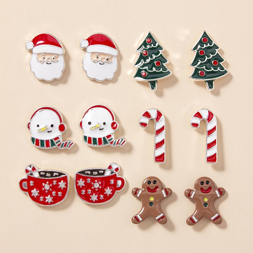 4 Pairs zinc alloy Fashion Minimalist Earrings: Studs for Women - Festive Gift Wearable Everyday Large Multi-Piece Jewelry