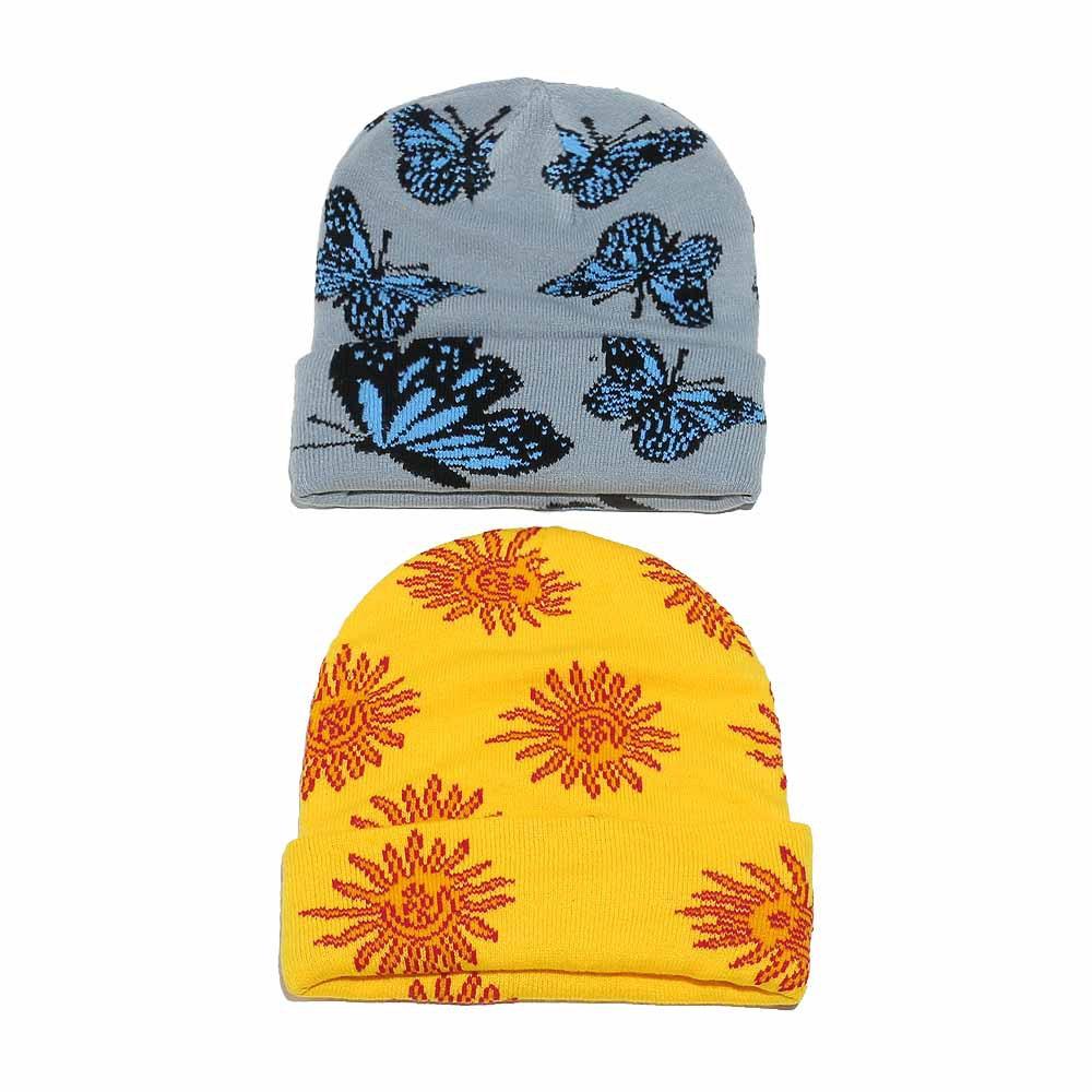 Temu autumn and winter new thermal ear protection hat hip hop trend versatile wool hat butterfly sun knitted hat men