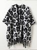 Winter Women Scarf Layers Poncho Elegant Lady Retro Leopard Print Wraps Shawl Casual Warm Scarve Capa Para Mujer Pashmina Cloak