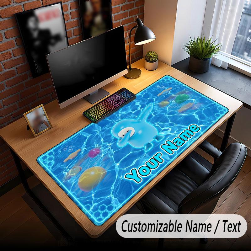 Custom Name Text Big Mouse Pad,Fall Guys Soft Non Slip Extended Desk Mat For Home Office