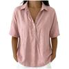 Women Casual Loose Collared Short Sleeve Versatile Shirt