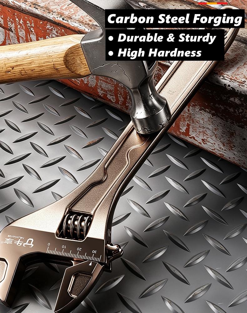 Xiaomi Adjustable Wrench Large Openin Long Handle Universal Spanner with Hex Wrench Carbon Steel Mechanical Workshop Hand Repair Tools