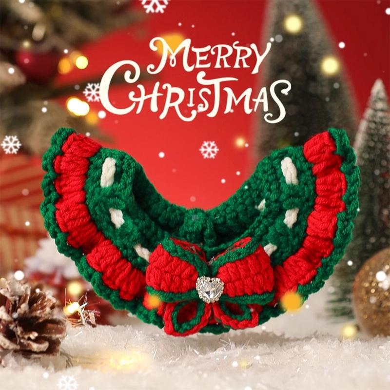 Warm Christmas Pet Scarf For Dogs And Cats Comfortable Warm Winter Neck Wrap With Holiday Design Reversible Pet Scarf