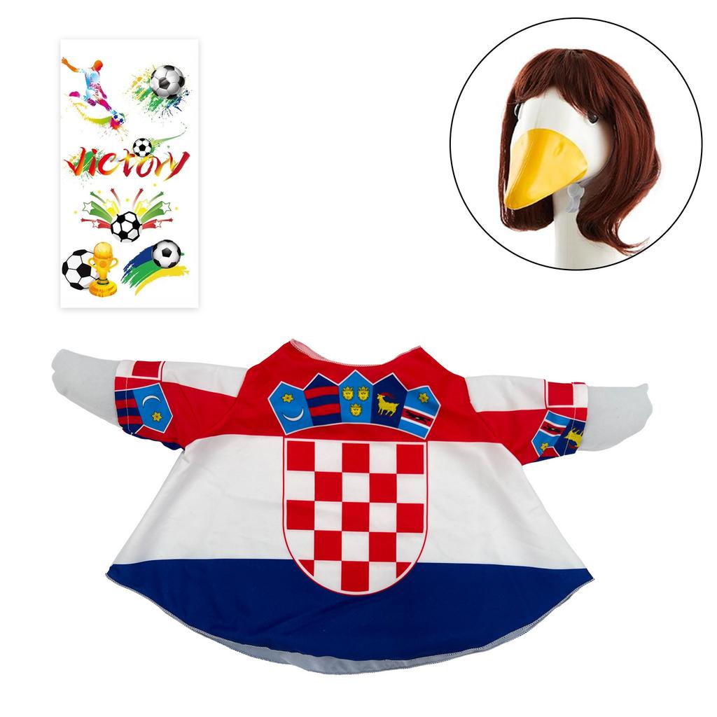 Patio Lawn Goose Costume Set with National Flag Design Includes Decorative Outfit and Accessories for Outdoor Yard Decoration