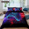 Gaming Duvet Cover Set King Size Gamer Comforter Cover Set Video Game Boys Teens Kids Gamepad Game Controller 3pcs Bedding Set