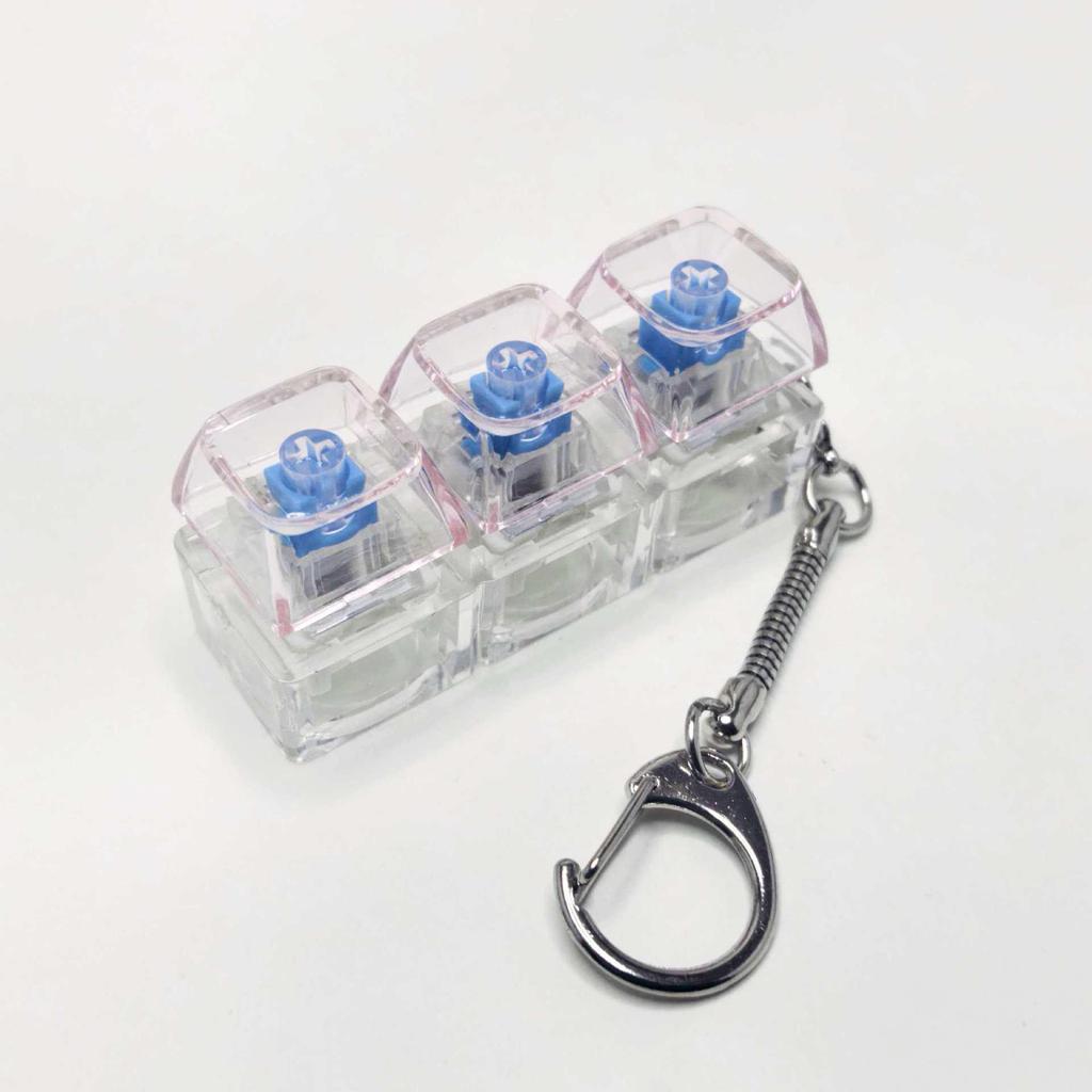 Cross-Border High-Clarity PC Mechanical Switch Tester Keychain - 3.4-Key Squeeze Fun Decompression Pendant