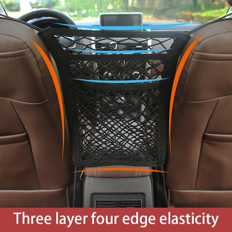 1~8PCS Car Front Seat Storage Block Net Pocket Universal Double Storage Net Storage Bag Organizer Car  Interior Accessories